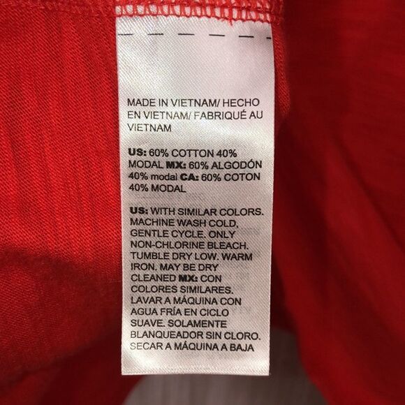 Chicos M Cotton Blend Sleeveless V-Neck Vibrant Red Hanky Style - Picture 8 of 11